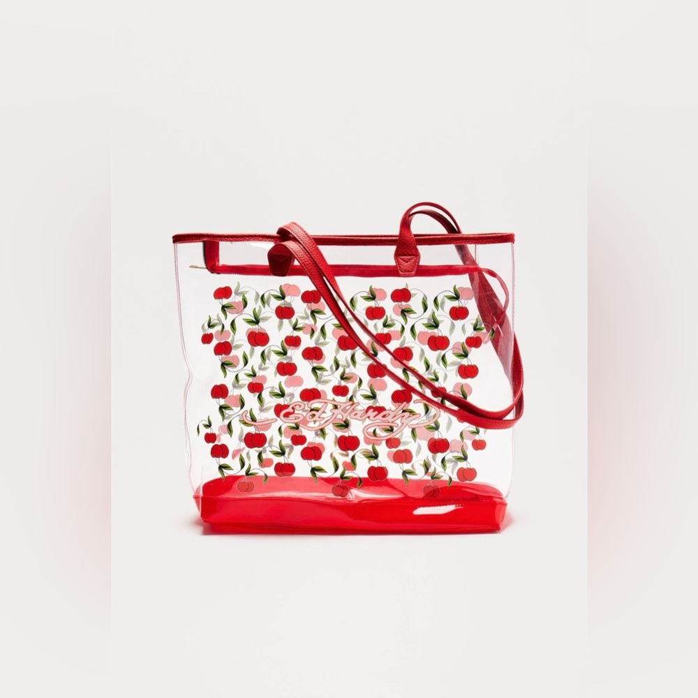 Ed Hardy Red Cherries Clear Tote Bag